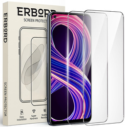 2x Μετριασμένο γυαλί για Realme 8 5G, ERBORD 9H Hard Glass στην οθόνη