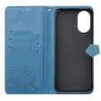 Θήκη με πτερύγιο για Oppo A58 4G, Mandala, μπλε
