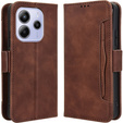 Θήκη με πτερύγιο για Xiaomi Redmi Note 14 4G, Card Slot, καφέ