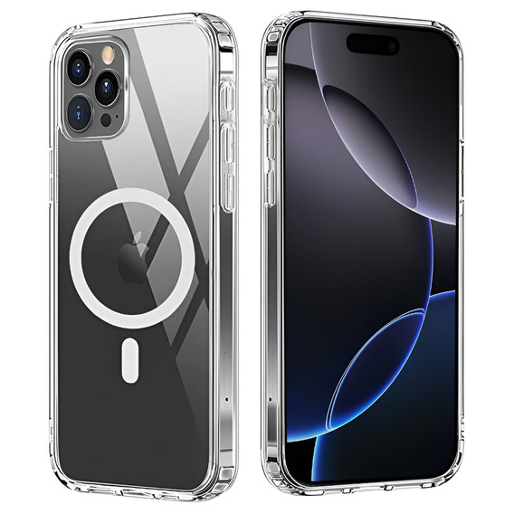 Μαγνητική θήκη MagSafe για iPhone 16 Pro Max, ERBORD CrystalMag, διαφανής + Γυαλί οθόνης