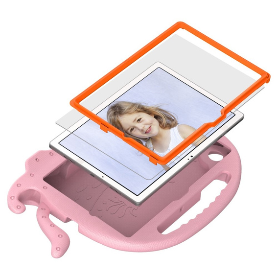 Παιδική θήκη για Samsung Galaxy Tab A8 10.5, με λαβή, χταπόδι, ροζ