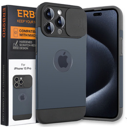 Θήκη για iPhone 15 Pro, ERBORD MagProtect Slide Camera, μπλε τιτανίου