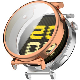 Θήκη 2σε1 με προστατευτικό οθόνης για Huawei Watch GT 5 Pro 42mm, ροζ rose gold