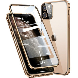 θήκη για το iPhone 12 Pro, Magnetic Dual Glass, χρυσή
