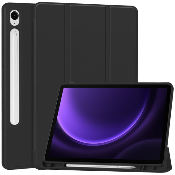 Θήκη για Samsung Galaxy Tab S10 Lite / S10 FE / S9 FE, Smartcase με χώρο για γραφίδα, μαύρη