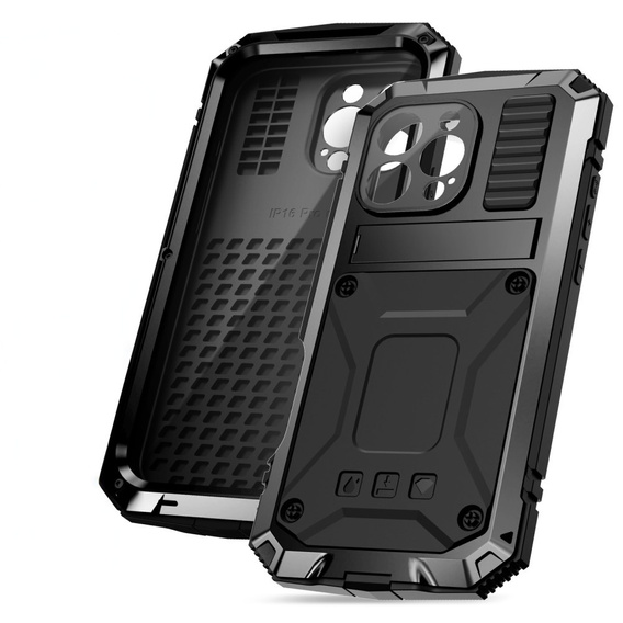 Θωρακισμένη θήκη για iPhone 16 Pro, R-JUST, μαύρη