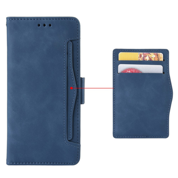 Θήκη με πτερύγιο για Xiaomi Poco F7 Pro, Card Slot, σκούρο μπλε