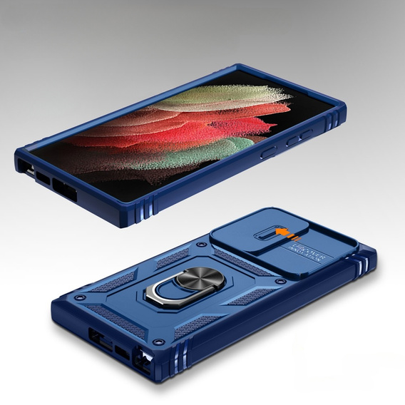 Θήκη για Samsung Galaxy S23 Ultra, CamShield Slide, μπλε