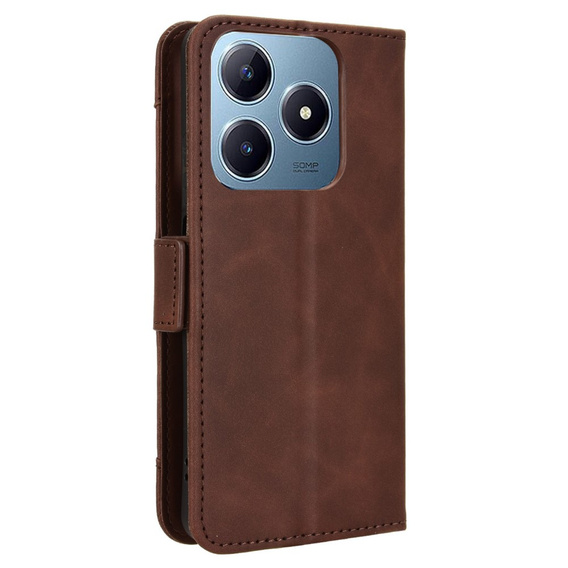 Θήκη με πτερύγιο για Realme C61, Card Slot, καφέ