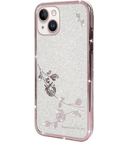 Θήκη για iPhone 14, Glitter Flower, ροζ rose gold