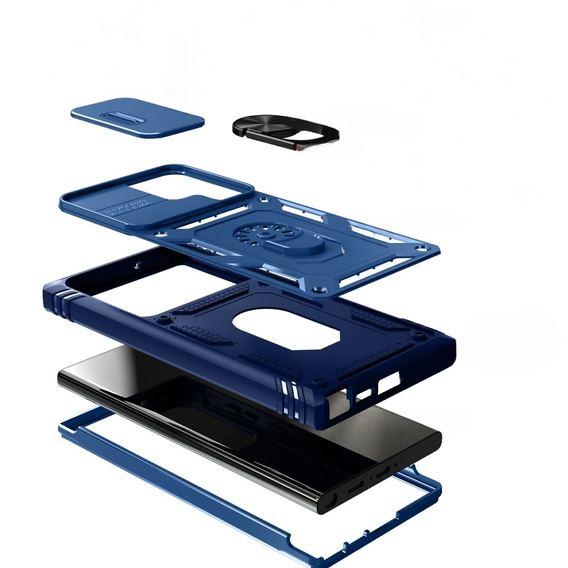 Θήκη για Samsung Galaxy S24 Ultra, CamShield Slide, μπλε