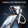 Θήκη για Samsung Galaxy S25 FE, Shockproof, με γυαλί, για MagSafe, μαύρη