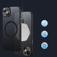 Θήκη για iPhone 13, για MagSafe, ERBORD Μatt Case, μαύρη + Γυαλί οθόνης
