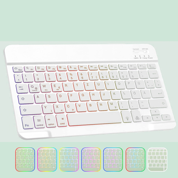 Θήκη με φωτιζόμενο πληκτρολόγιο bluetooth για iPad 10.9 2022 (10 gen.), πράσινη