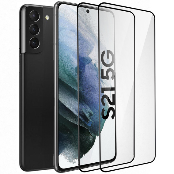 2x Μετριασμένο γυαλί για Samsung Galaxy S21, ERBORD 3D πλήρης οθόνη