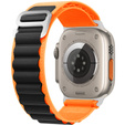 Λουράκι νάιλον για Apple Watch 1/2/3/4/5/6/7/8/SE/ULTRA 42/44/45/49mm, πορτοκαλί / μαύρη
