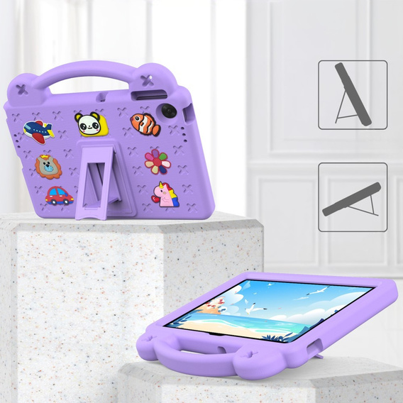 Παιδική θήκη για Lenovo Tab TB311FU, Cute Patterns, με βάση, μωβ