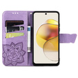 Θήκη με πτερύγιο για Motorola Moto G73 5G, Butterfly, μωβ