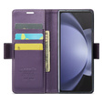 CASEME flip case για Samsung Galaxy Z Fold6 5G, Litchi Wallet, μωβ