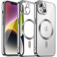 Θήκη για iPhone 14, Electro MagSafe, ασημένια + Γυαλί για την οθόνη