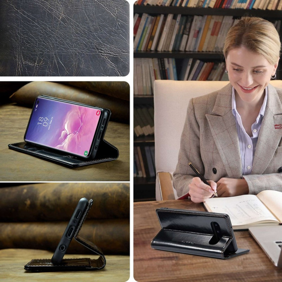 θήκη CASEME για Samsung Galaxy S10+ Plus, Waxy Textured, μαύρη