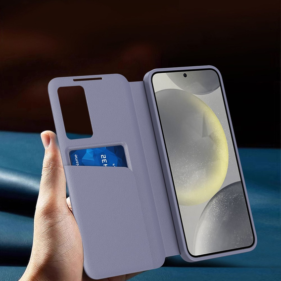 Αναδιπλούμενη θήκη για Samsung Galaxy S23 FE, Smart View Wallet, λεβάντας