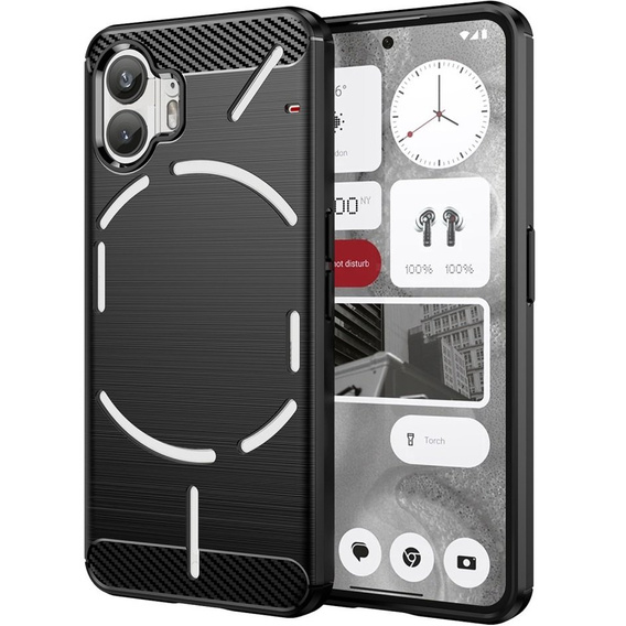 Θήκη για Nothing Phone 2, Carbon, μαύρη