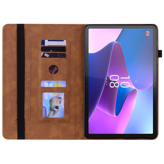 Θήκη για Lenovo Tab P11 Gen 2, Wallet Pen Slot, καφέ
