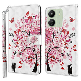 Θήκη με πτερύγιο για Xiaomi Redmi 13C / Poco C65, Wallet, Cat & Tree
