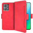 Θήκη με πτερύγιο για Motorola Edge 40 Neo, Card Slot, κόκκινη