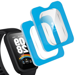 2x ERBORD μετριασμένο γυαλί για Xiaomi Smart Band 9 Active, με πλαίσιο τοποθέτησης