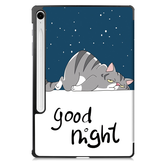 Θήκη για Samsung Galaxy Tab S9 FE, Smartcase Pen Slot, sleeping cat