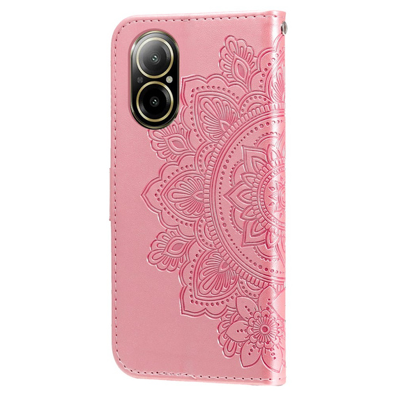Θήκη με πτερύγιο για Realme C67, Mandala, ροζ rose gold