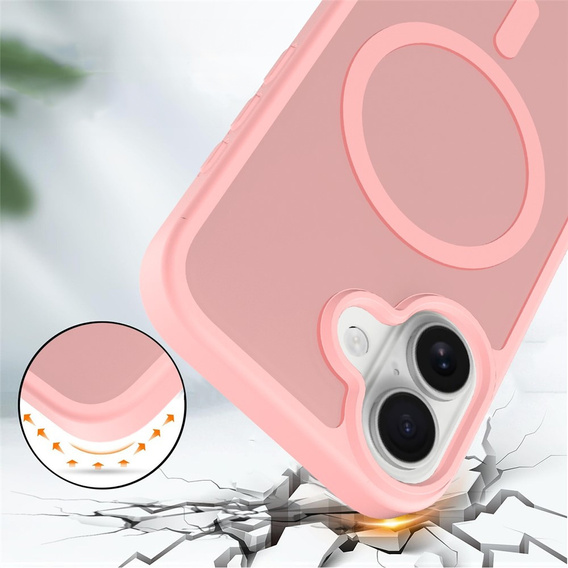 Θήκη Matt για iPhone 17, για MagSafe, ημιδιαφανές ροζ