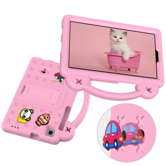 Παιδική θήκη για Samsung Galaxy Tab A7 Lite 8.7 T220/T225, Cute Patterns, με βάση, ροζ