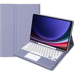 Θήκη + πληκτρολόγιο Samsung Galaxy Tab S9+, Leather Pen Slot TouchPad, μωβ