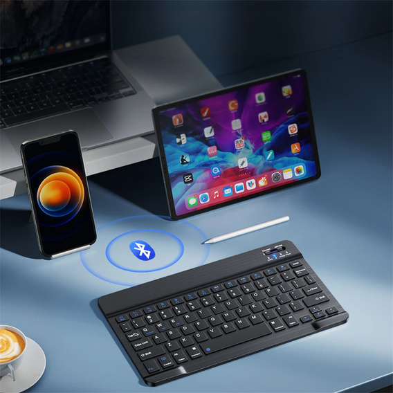Θήκη + πληκτρολόγιο Apple iPad Pro 11" 5 gen. 2024, Leather Pen Slot TouchPad, μαύρη