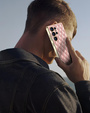 Θήκη για Samsung Galaxy S25 Ultra, Leather Rhombus, ροζ