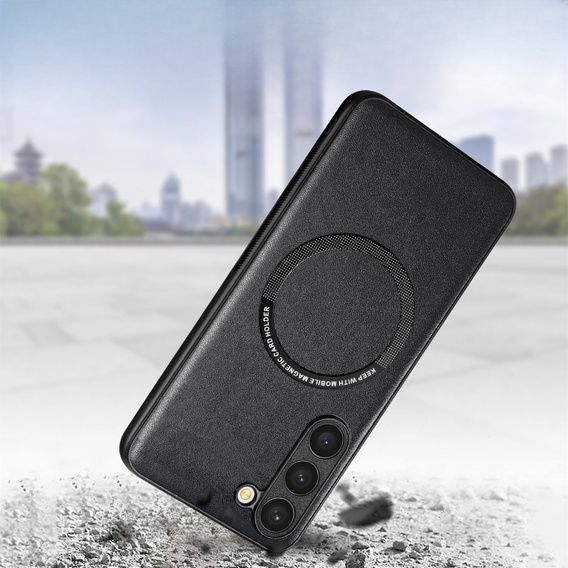 Θήκη για Samsung Galaxy S23, Leather Hybrid MagSafe, μαύρη