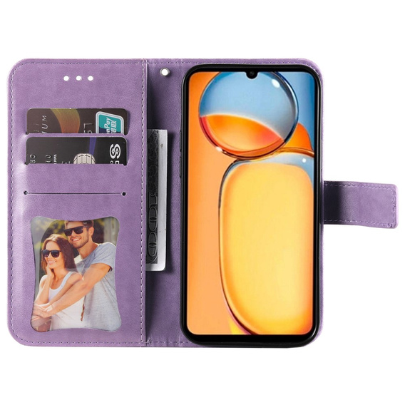 Θήκη με πτερύγιο για Xiaomi Redmi 13C / Poco C65, Mandala Flower, μωβ