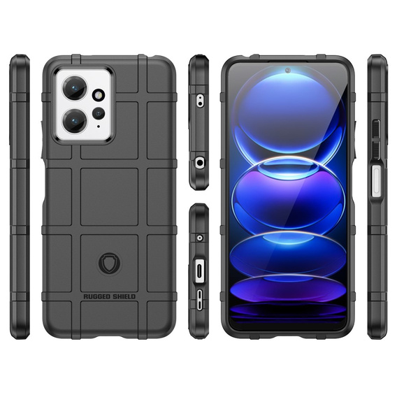 Θήκη για Xiaomi Redmi Note 12 4G, Rugged Shield, μαύρη