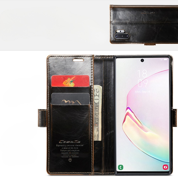 θήκη CASEME για Samsung Galaxy Note 10 Plus, Waxy Textured, καφές