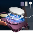 Θήκη GKK για Galaxy Z Flip 5 5G, Γωνίες Dropproof MagSafe, διαφανές / μωβ