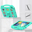 Παιδική θήκη για iPad 10.2" 2021/2020/2019 (9/8/7 gen.) / Air 10.5" 2019 (3 gen.), Cute Patterns, με βάση, πράσινη