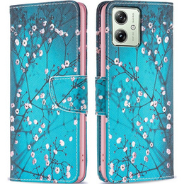 Θήκη με πτερύγιο για Motorola Moto G54 5G, Wallet, sakura, μπλε