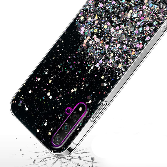 Θήκη για Huawei Nova 5T/Honor 20, Glittery, μαύρη