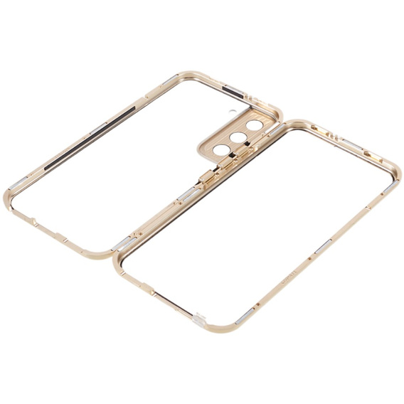 θήκη για το Samsung Galaxy S21, Magnetic Dual Glass, χρυσή
