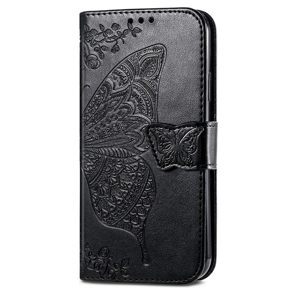 Θήκη με πτερύγιο για Google Pixel 8A, Butterfly, μαύρη