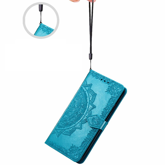 Θήκη με πτερύγιο για Motorola Moto G24 / G24 Power / G04, Mandala, μπλε