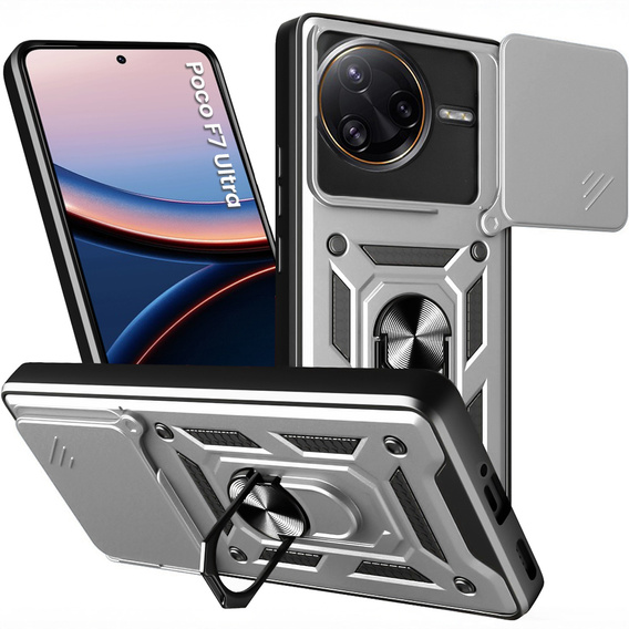 Θήκη για Xiaomi Poco F7 Ultra, CamShield Slide, ασημένια